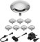 ledscom.de LED Boden-Aufbau-Leuchte Bunda, 1-flammig, für außen, befahrbar, warm-weiß, 8er Set