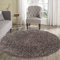 Serdim Rugs Living Room Round Shaggy Area Rugs TAUPE Round 120x120cm(4x4')