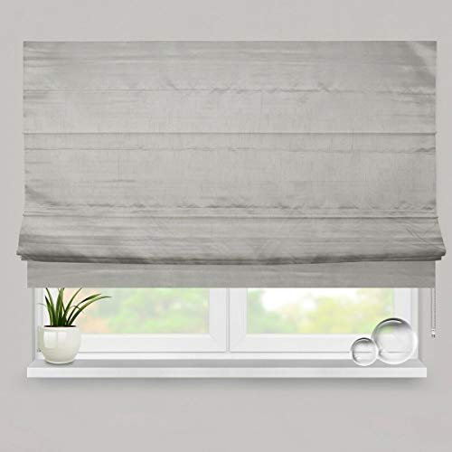Grace Silver Faux Silk BLACKOUT Lined Roman Blind (6ft(183cm))
