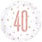 Dazzling Rose Gold 40th Birthday Glitz Round Foil Balloon (45cm) - Perfect for Birthday, Annivesaries & Memorable Celebrations - 1 Pc