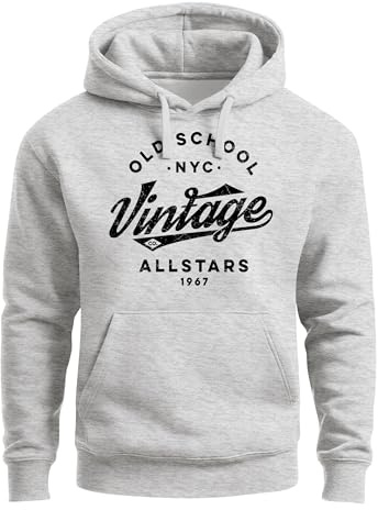 Neverless® Hoodie Herren College Style Schriftzug Oldschool Vintage Allstars Kapuzen-Pullover Männer Fashion Streetstyle