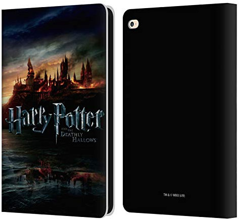 Head Case Designs Offizielle Harry Potter Burg Deathly Hallows VIII Leder-Wallet-Hülle Kompatibel mit Apple iPad Air 2 (2014)
