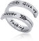 NewChiChi Inspirierender Ring, Edelstahl graviert Keep Going Ringe, Verstellbarer Ringschmuck für Männer und Frauen