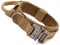 Huntvp taktisch Hundehalsband Verstellbar mit Kontrollgriff, aus Nylon, gepolstert, Metallschnalle, für Mittlere Große Hunde Jagd Training Freizeit Outdoor, Braun XL
