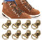 100 juegos de ganchos de encaje para botas de zapatos, anillo de lazo con remaches, hebilla de botas de zapatos Gancho para cordones de zapatos, hebilla de ojal de anillo en D, bolso de cuero para zap