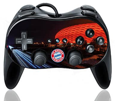 DeinDesign Skin kompatibel mit Nintendo Wii Classic Controller Pro Folie Sticker FC Bayern München FCB Stadion