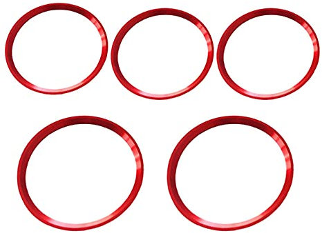 SFUO 5 stücke Set Klimaanlage Luft Vent Outlet Innenring Trim Aufkleber Fit für Mercedes Benz A W177 B W247 GLB X247 CLA C118 GLA H247 2020+ Klimaanlage Luftaustritt Dekoration (Color Name : Red)