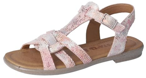 RICOSTA Riemchensandalen BIRTE - Bequeme, Flache Sandalen für Mädchen - Klettverschluss, Echtes Glattleder - Sandalen Kinder - Rose 310