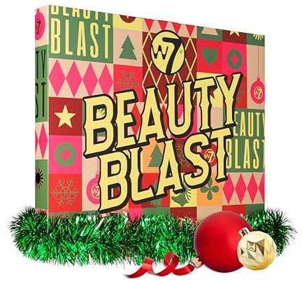 W7 Beauty Blast Adventskalender 2024-24 einzeln verpackte Makeup- und Kosmetik-Überraschungen für Weihnachten - frei von Tierversuchen, Weihnachtsgeschenke