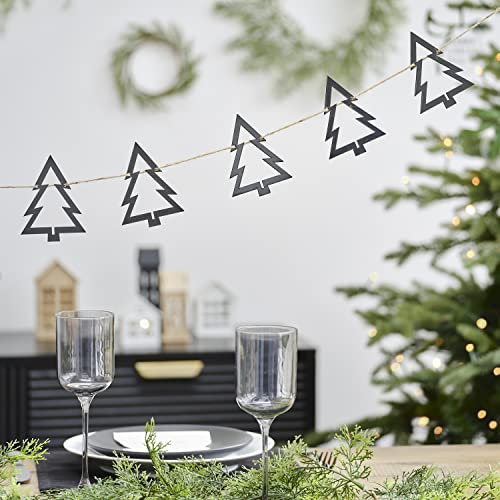 Ginger Ray BWC-100 Weihnachtsgirlande, modernes Design, Schwarz
