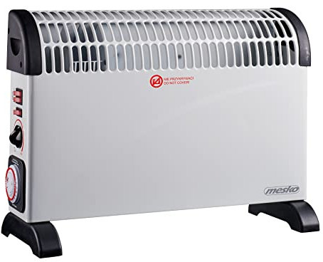 Mesko MS 7741w Chauffage à convecteur électrique Thermostat Contrôle de la température 3 niveaux de puissance : 750 W, 1250 W, 2000 W Protection contre la surchauffe