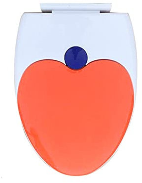 Toilettendeckel Mit Absenkautomatik Toilettendeckel Mit Kindersitz, WC-Sitz Mit Absenkautomatik Für Familie, Klodeckel Mit EIN-Knopf-Freigabe, Schnellmontage Von Oben Klobrille,Orange