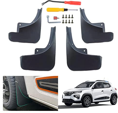 GAFAT Dacia Spring Electric/Facelift 2022 2023 2024 Schmutzfänger, Dacia Spring Bj. 2022-2024 Kotflügel Vorne und Hinten, Mud Flaps Spritzschutz Auto ABS Kunststoff, Dacia Spring Zubehör (4 Stück)