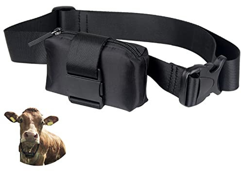 LENIAR Trackertasche Für Großtierortungs, Wasserdichter GPS Tasche Mit Verstellbarem Riemen Für Rinder Schafe Wildtiere, Oxford Schwarz 11,5x6,5x4cm