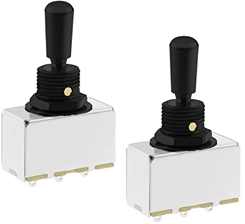 ECSiNG 2 x 3-Wege-Kippschalter für E-Gitarre, mit schwarzer Metallspitze, kompatibel mit Les Paul Style E-Gitarren-Tonabnehmer-Wahlschalter