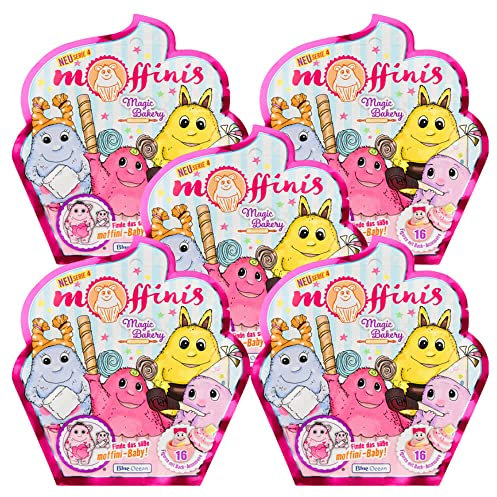 Generisch Blue Ocean Moffinis Figur Sammelfigur Serie 4 - Magic Bakery - Moffini Muffin Monster - Figur Auswahl (5 Tüten)
