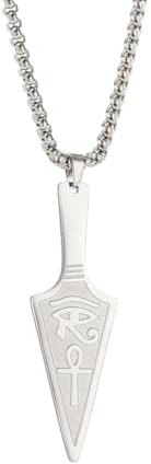 VASSAGO Ankh Halskette Auge des Horus Halskette Pfeilspitze Anhänger Halskette Ankh Kreuz Halskette für Männer Frauen Speer Halsketten Ägyptischer Schutz Schmuck, Edelstahl