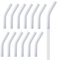 13pcs Silicone Straw Tips, Soft Reusable Drinking Straw Topper Fit for 8mm Outer Diameter Hydraflow Straw Replacement Tip Covers BPA Free for Stainless Steel Straws (White)