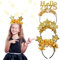 DATIFF 3pcs Silvester Haarreif 2025 Happy New Year Kopfschmuck Glitzer Stern Silber Gold Silvester Haarband Silvester Foto Requisiten für Kinder Erwachsene Neujahr Silvester Eve Party Deko