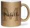 glitzertassen.de® | Namenstasse mit Buchstabe | Personalisiert| Tasse mit Glitzer | Geschenkidee | Keramik | 330 ml | Dunkelgold