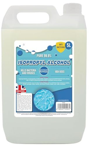 5 Litre Strong Isopropyl Alcohol IPA Disinfectant Household Cleaning Grease, Dirt, Oil, Dust Suitable for Electronics, Glass & Paint Various Uses (1 x 5 Litres)