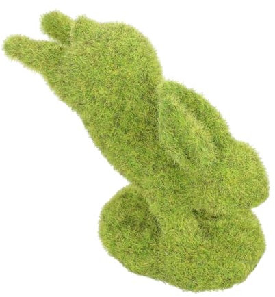 CAXUSD Künstliches Mini-Kaninchen Gartenfigur Rasenkaninchen Terrassendekoration Beflockungsmaterial Naturgetreu