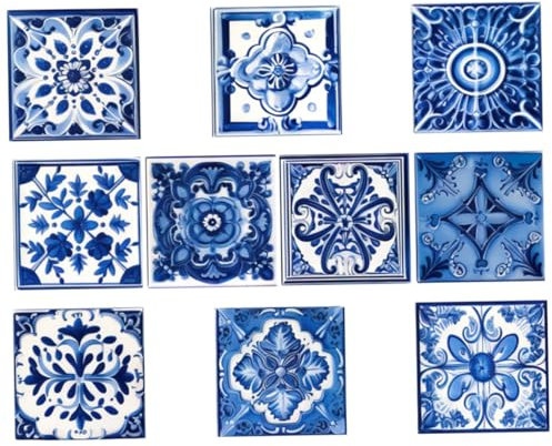 UPKOCH 10 Stk Marokkanische Wandaufkleber Aufkleber im marokkanischen Stil für Fliesen Aufkleber für Bodenfliesen Wohnkultur Dekor Fliesenaufkleber Ziegel Applikationen