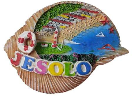 3D-Kühlschrankmagnet, Muschelform, Jesolo, Venedig, Italien, Reise-Souvenir, Kühlschrankdekoration, Kunstharz, handbemalt
