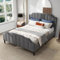 Zravenna Polsterbett 140x200 cm mit Bettkasten Samt, Bett Bettgestell mit Lattenrost Holz, Einzelbett Jugendbett Gästebett, Grau