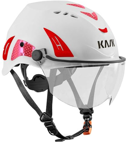 KASK Casco protettivo Superplasma HP Hi Viz con visiera, casco di protezione industriale riflettente conforme alla norma EN14052, protezione dagli urti migliorata, rotella