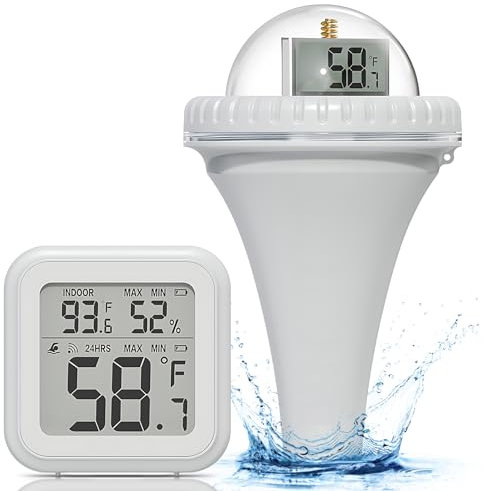 Termómetro flotante para piscina, temperatura del agua, termómetro inalámbrico para piscina, sensor de piscina, termómetro flotante con digital para piscina, jacuzzi y acuario