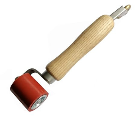 GIONAR 2 in 1 Seam Roller, 40mm Silicone Seam Roller with Brass Penny Roller Tool, Seam Roller Hand Pressure Roller for Roofing PVC Welding Home Decorating