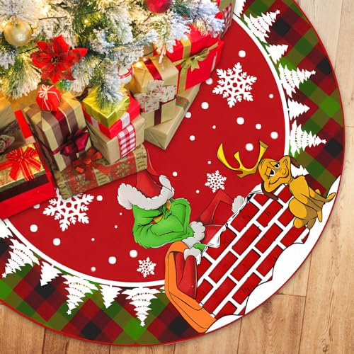 Lets Joy Tappeto per Albero di Natale, 92cm Gonna Albero di Natale, Decorazioni Albero di Natale, Tappeto per Albero di Natale, Gonne per Natale Motivo Decorazione Natalizia per la Casa (A)