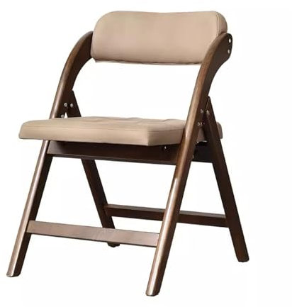 Chaise de bureau rembourrée sans accoudoirs pour cuisine, chambre à coucher ou salle de réception, rangement facile, couleur noyer