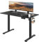 BONTEC Elektrischer Höhenverstellbarer Schreibtisch, 120x60 cm, Gaming Tisch mit LED-Display, 3 Speicherhöhen, Kopfhörerhaken, Verstellbarer Bürotisch, Sitz-Steh, Schwarz, elektrisch verstellbar