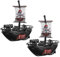 2pcs Pirate Ship Toy Bath Boats for kids Pirate Boat Wind Up Floating Bath Toys Bathtub Plastic Toy Boat Swimming Pool Water Toys for Party Favors Toddler Kids Black