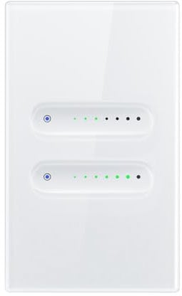 Kochenty Tuya WiFi Smart Dimmer Switch 2 Gang Dimmer Light Switch Touch Panel APP Remote Control Works with Alexa Home,A