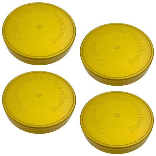 60x Ersatzdeckel NEUTRAL Schraubdeckel Kunststoffdeckel für 500 g Neutral Gläser mit Prägung Original Deutscher Imkerhonig