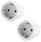 VIEVRE 2 Stücke Kupplung, Schuko Kupplung Weiß 250V/16A, Schuko Stecker Kupplung IP20, PVC Schutzkontakt Kupplung, Schuko Kabel Kupplung, Euro Kupplung für 10mm Kabel