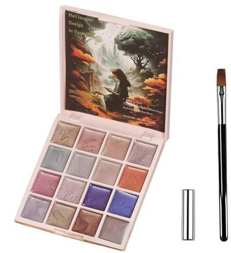 Solid Gel Polish Palette -Gel Naiil Art Kit | Cream Gel Nail Polish | Gel Nail Paint Manicure Kit | Portable Pudding Gel Nail Polish | Gel Polish With Magnet Salon For Women