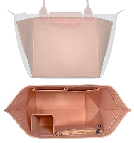 HomeGadget Organizer per Borsa Longchamp Taglia L - Organizzatore Le Pliage per Tasca da Donna - Interno per Shopper - Borsetta in feltro per Accessori - Rosa