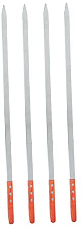 BESPORTBLE Brochettes De Barbecue Réutilisables - Lot De 4 En Acier Inoxydable Bâtonnets De Barbecue De 50 Cm Plats Pour La Viande Résistants À La Chaleur
