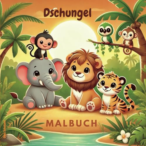 Dschungel Malbuch: Kreativer und niedlicher Ausmalspaß für kleine Dschungelliebhaber