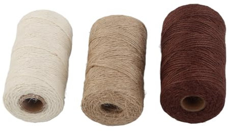 3PCS-Jute-Seil, Mehrzweckseil, 100 M Länge, Jutefaser, 3 Farben, Breite Anwendungen, für das Gegenwärtige Handwerk, Ideal Zum Wickeln von Brillen, Flaschen und Gläser