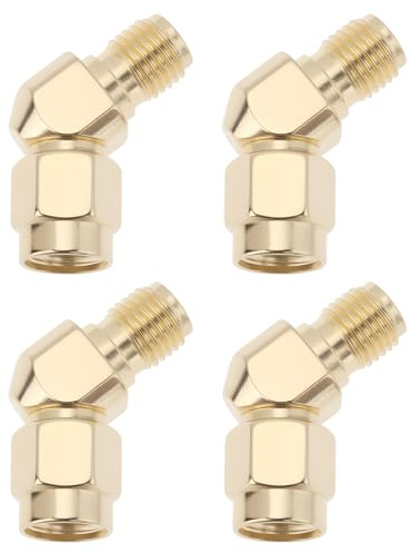 eMagTech 4 Stück 45 (135) Grad Winkel RP-SMA Stecker auf Buchse Adapterstecker Kompatibel mit Fatshark FPV-Brillen