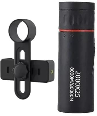 2000x25 HD Monokular-Teleskop mit Smartphone-Adapter for Vogelbeobachtung, Jagd, Wandern, Camping, Wildtiere(with Pinchcock)