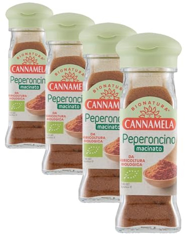 Cannamela - Linea Bionatura, Peperoncino Macinato Bio, Confezione da 200g. Ideale per Rendere Piccante Ogni Piatto, Mediamente Piccante