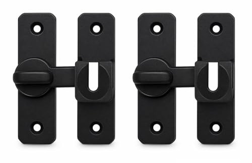 2PCS Serrures de Porte Coulissante en Alliage, Verrou Baie Vitrée Coulissante et Loquet de Porte, Fermeture Sécurisée 90°/180°, Installation Facile pour Portes, Placards, Fenêtres et Abri