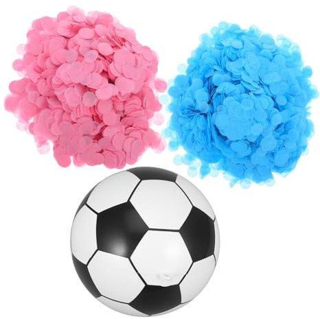 TINEASUR Partydekoration Gender Reveal Fußball mit Konfetti aus Pp 1 Satz Dekoratives Partyzubehör für Shower und Gender Reveal Party