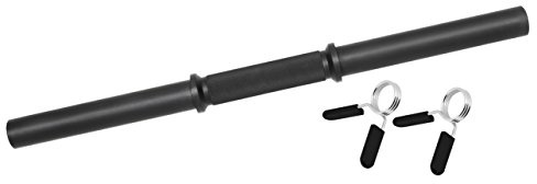 Bad Company Black-Oxid Kurzhantelstange mit glatten Auflageflächen inkl. Federverschlüssen 30/31 mm I Kurzhanteln in 35/40/45 und 51 cm einzeln oder als 2er Set I Max. 80 kg
